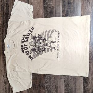 Vintage 1990 Operation Desert Shield Single Stitch T-shirt Size Large In Khaki